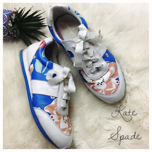 kate spade Shoes - Kate Spade Sidney Floral Leather Trainers Size 8.5